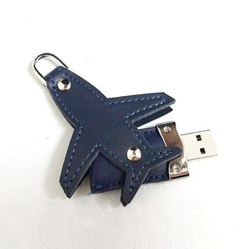 皮製隨身碟-飛機造型USB-金屬環_0